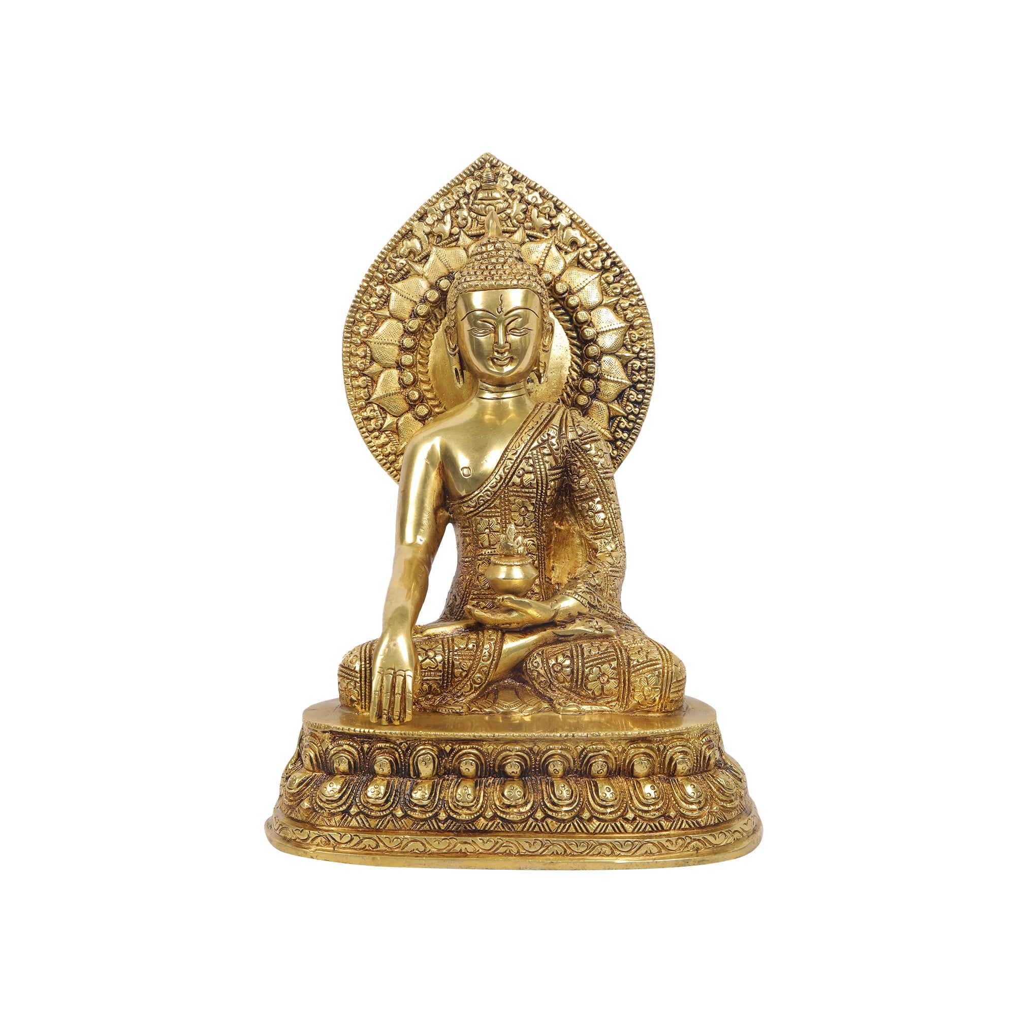 Brass Buddha Sitting On Base