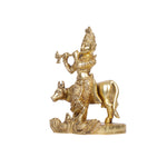 Brass Cow Krishna
