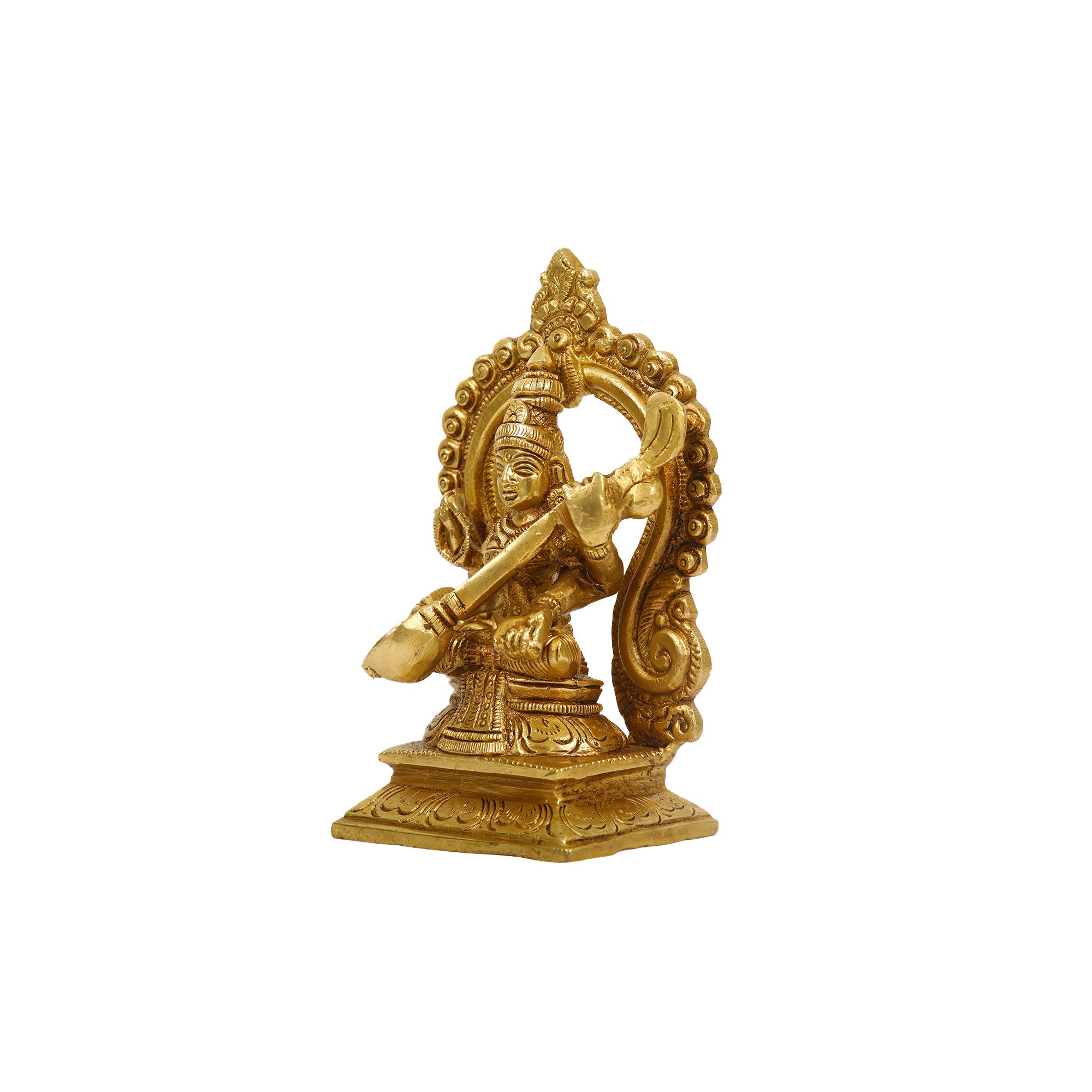 Brass Saraswati Veena Statue