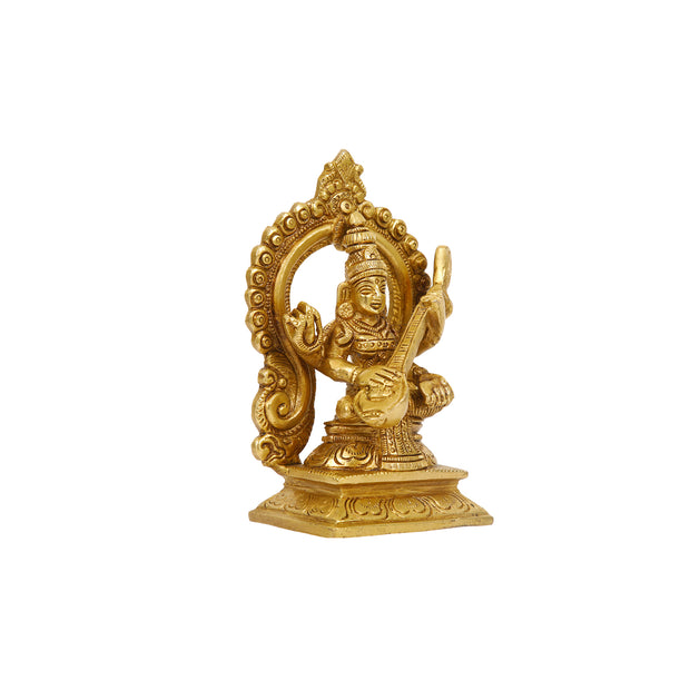 Goddess Saraswati Brass Idol