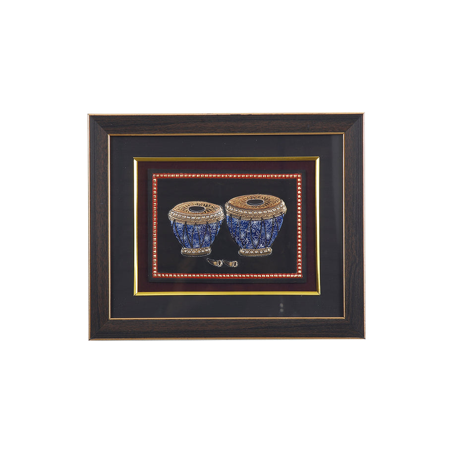 Traditional Peacock Tanjore Style Framed Wall Art