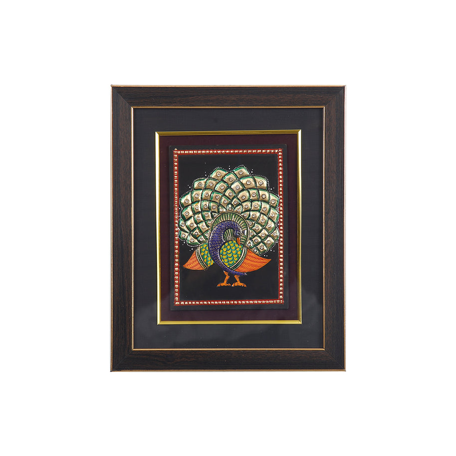 traditional peacock framed artwork