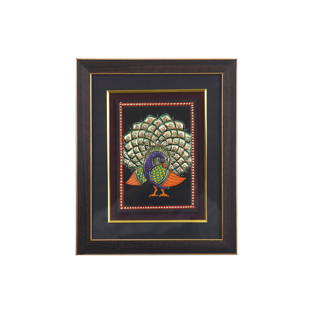 traditional peacock framed artwork