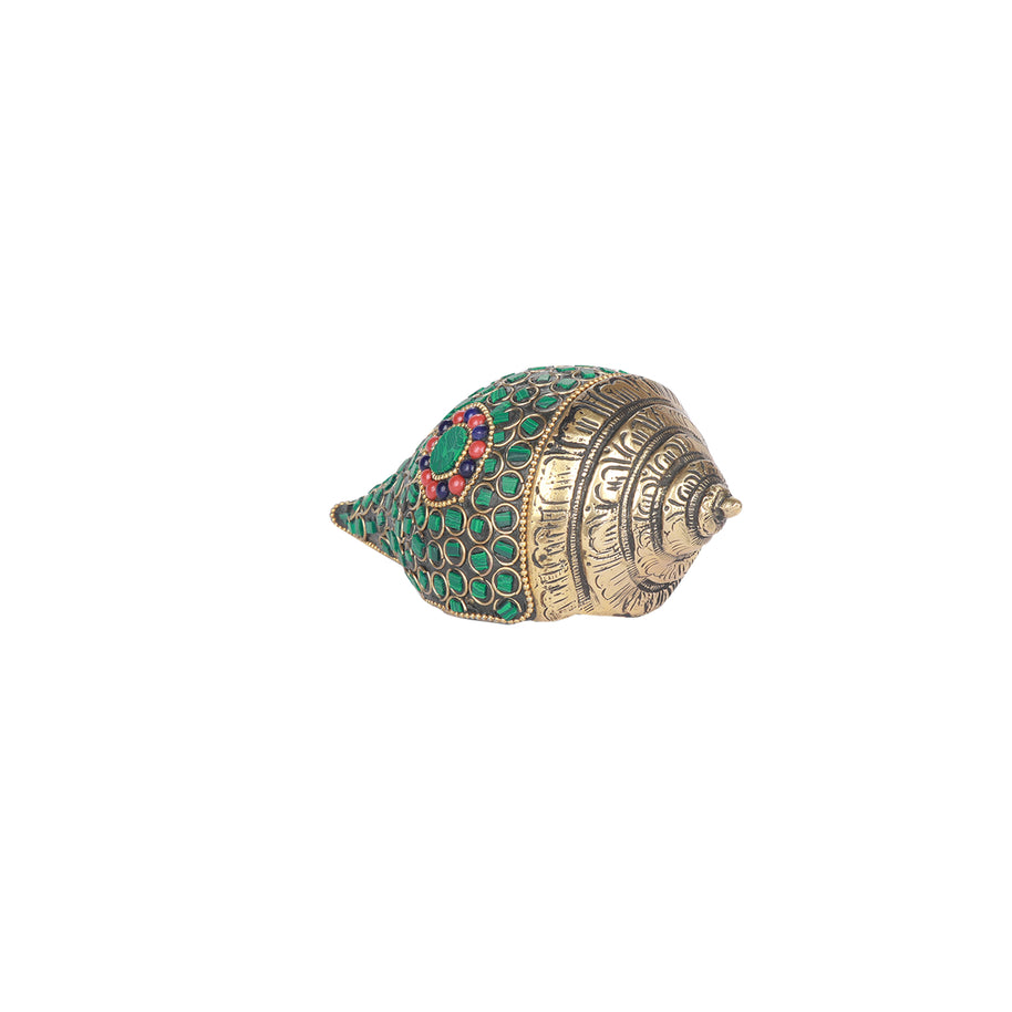 Brass Shanku with stone work
