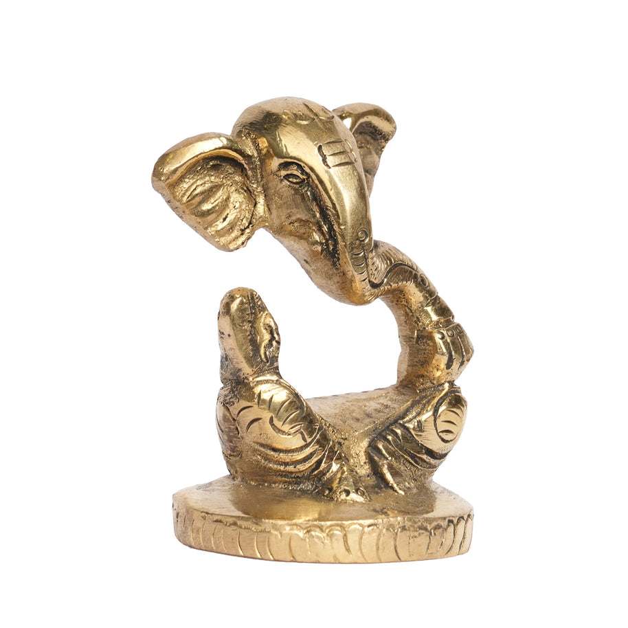 Handcrafted Brass Ganesha Oil Lamp | Traditional Ganesh Deepam for Pooja