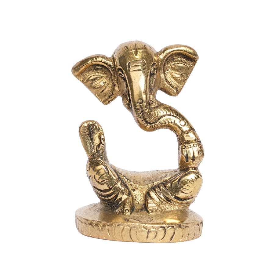 Handcrafted Brass Ganesha Oil Lamp | Traditional Ganesh Deepam for Pooja