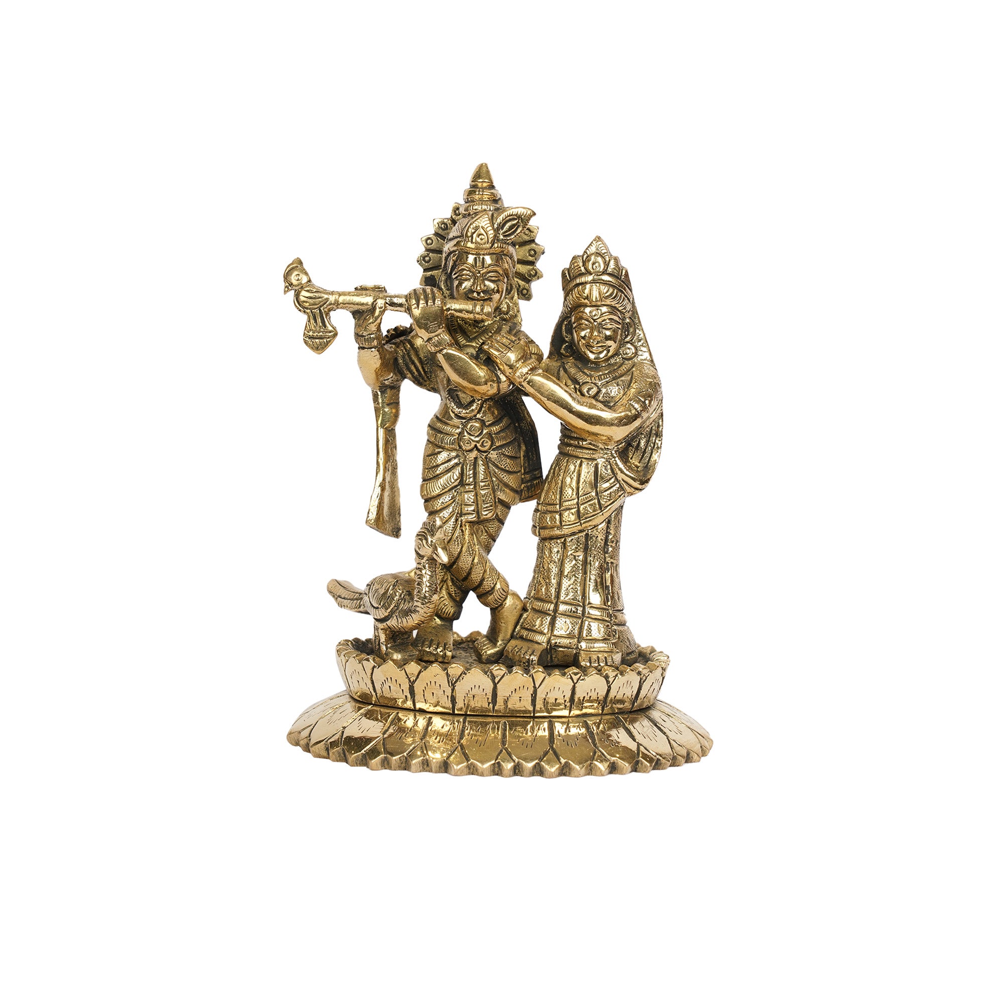 Standing Radha Krishna Brass Idol