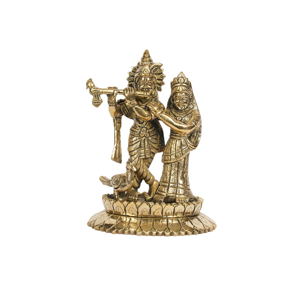 Standing Radha Krishna Brass Idol