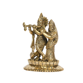 Standing Radha Krishna Brass Idol