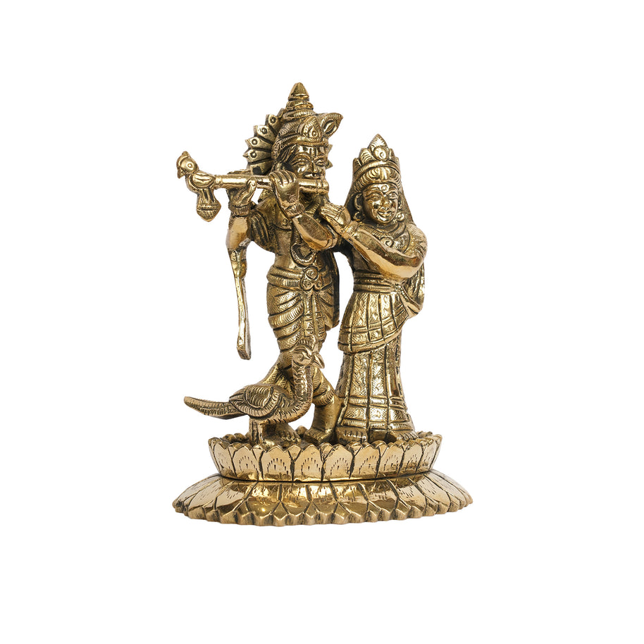 Standing Radha Krishna Brass Idol