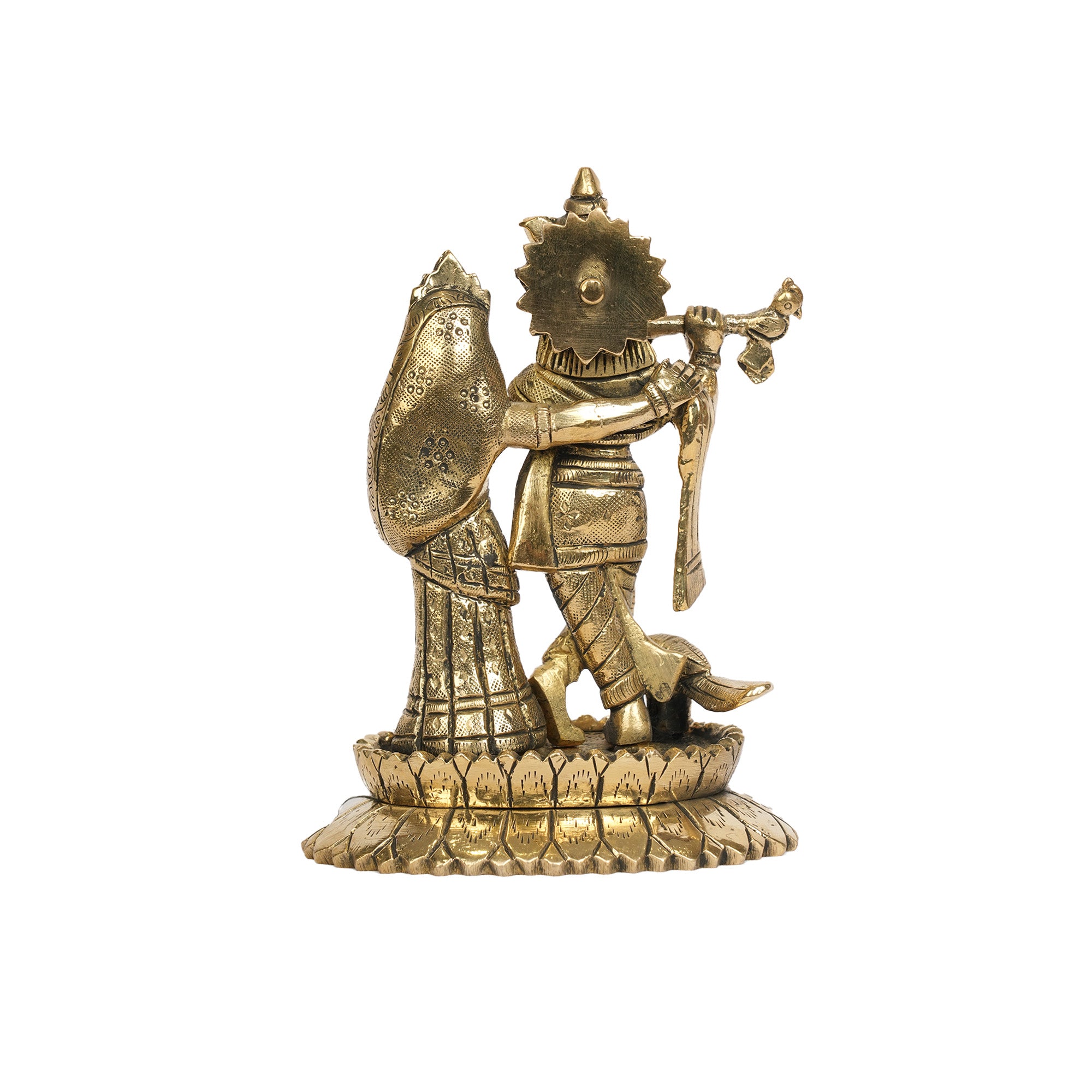 Standing Radha Krishna Brass Idol