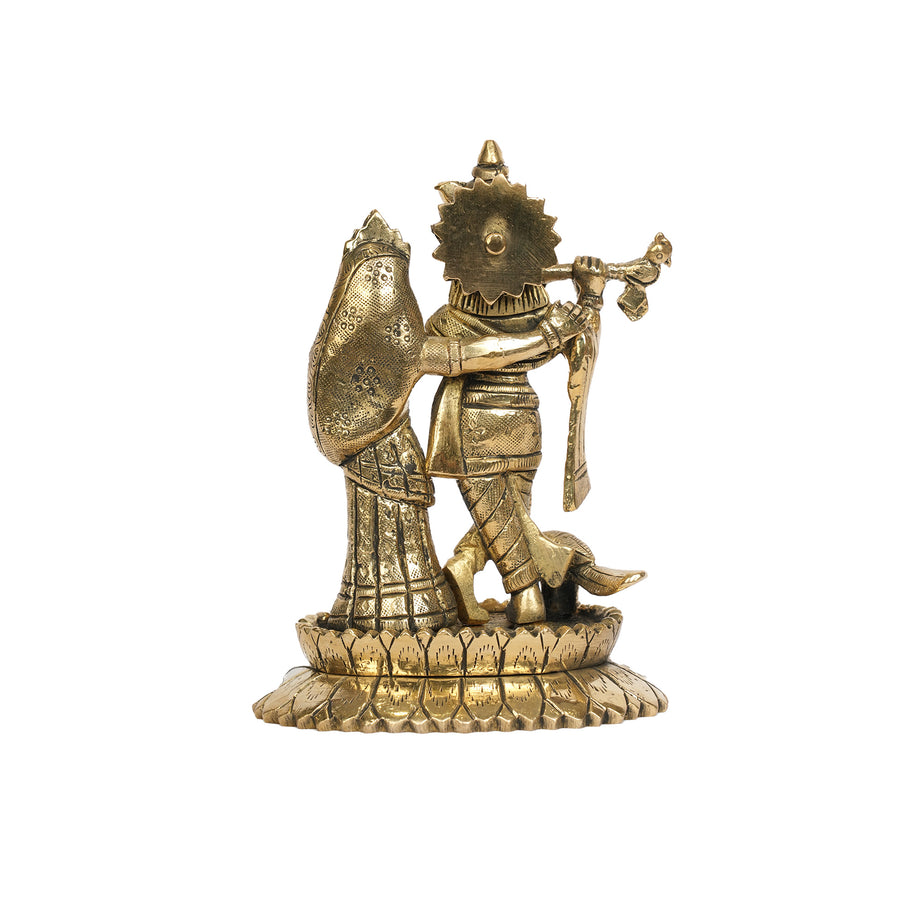 Standing Radha Krishna Brass Idol
