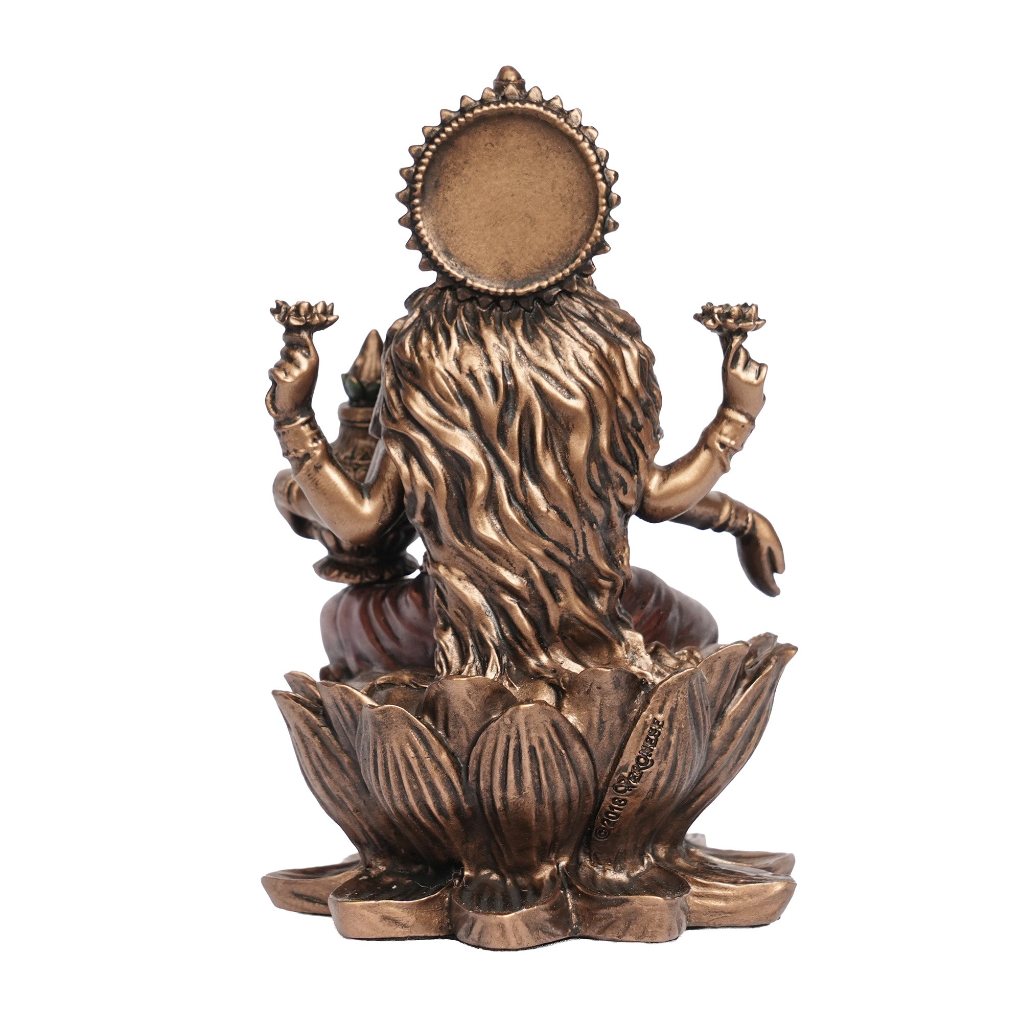 Poly Resin Goddess Lakshmi Idol Sitting on Lotus