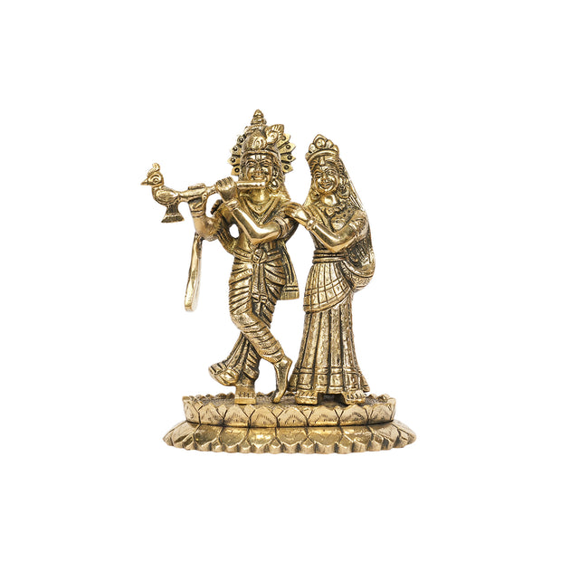 Standing Radha Krishna Brass Idol