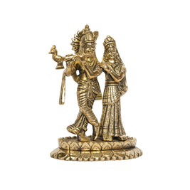Standing Radha Krishna Brass Idol
