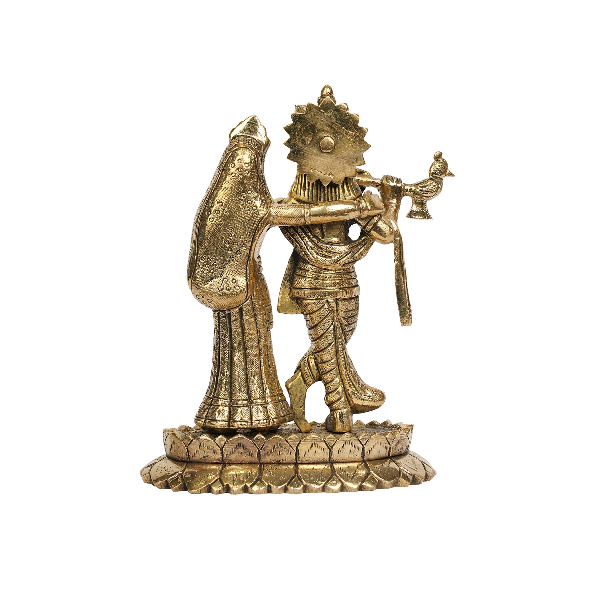 Standing Radha Krishna Brass Idol