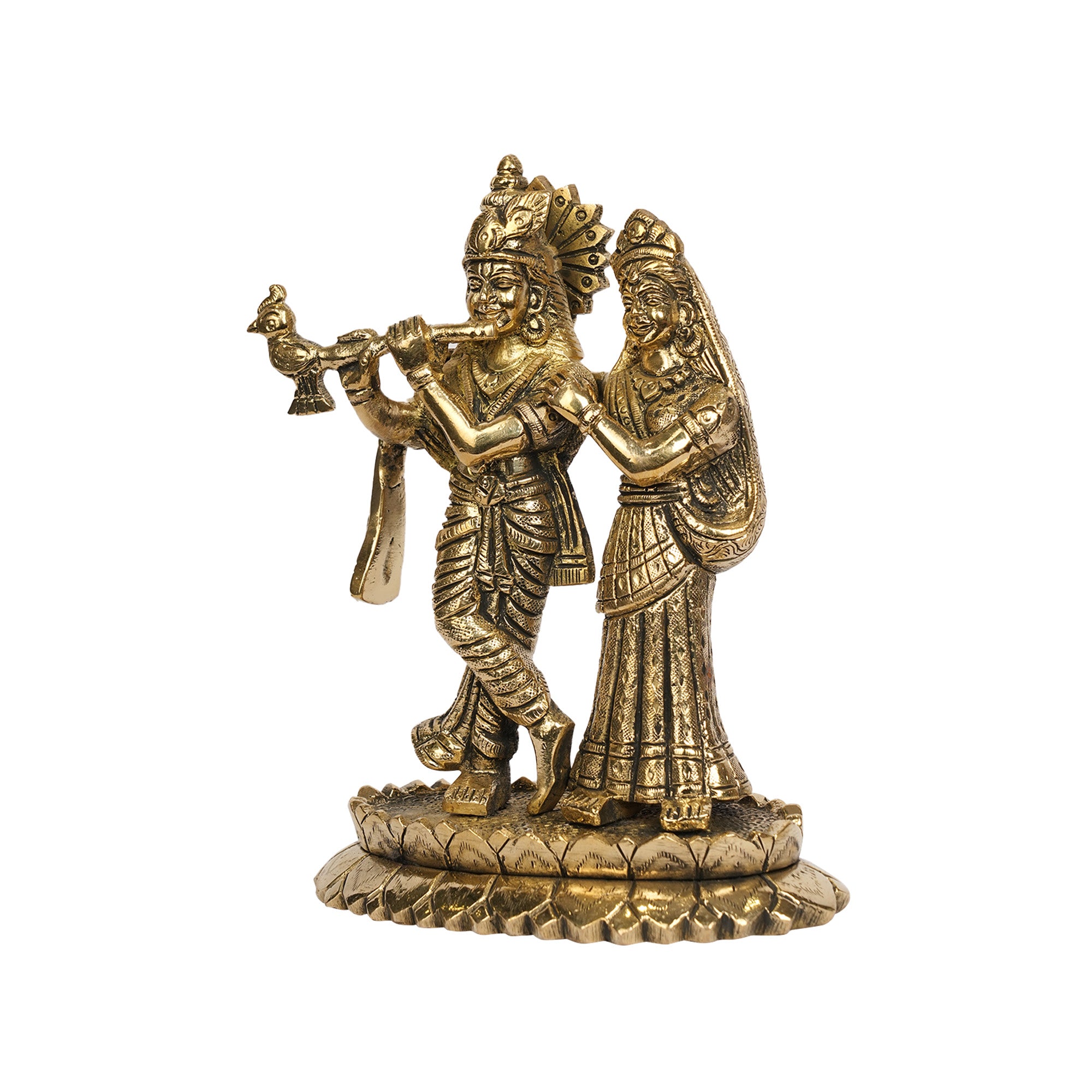 Standing Radha Krishna Brass Idol