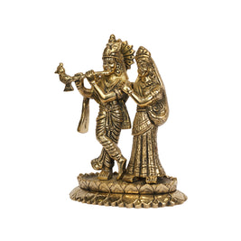 Standing Radha Krishna Brass Idol