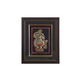 Traditional Peacock Tanjore Style Framed Wall Art