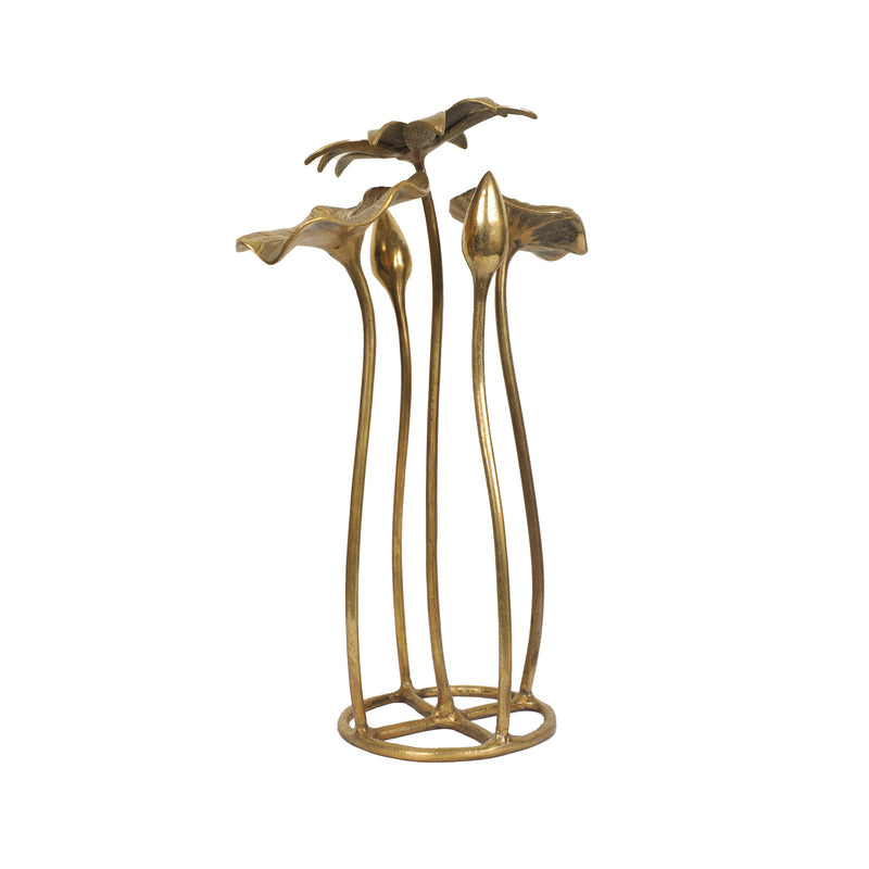 BRASS 12 IN FLOWER AND BUDS