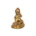 Crawling Bal Krishna Brass Idol with Butter Pot