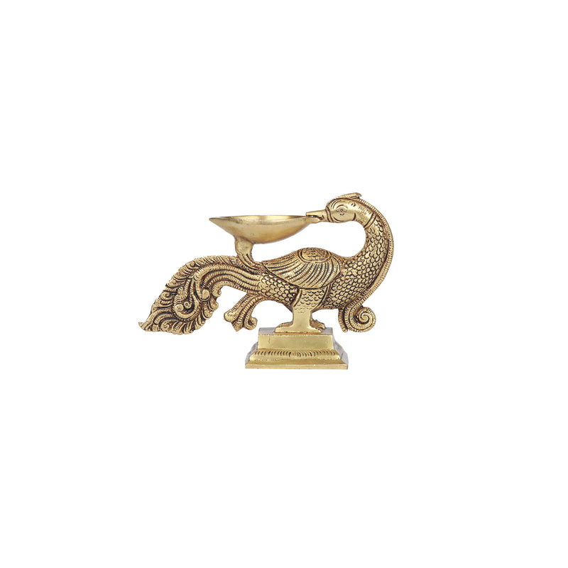 Brass Annum Bird Diya Looking Back