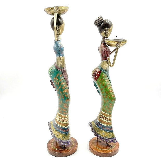 Handcrafted Iron Printed Lady Dancing Pair