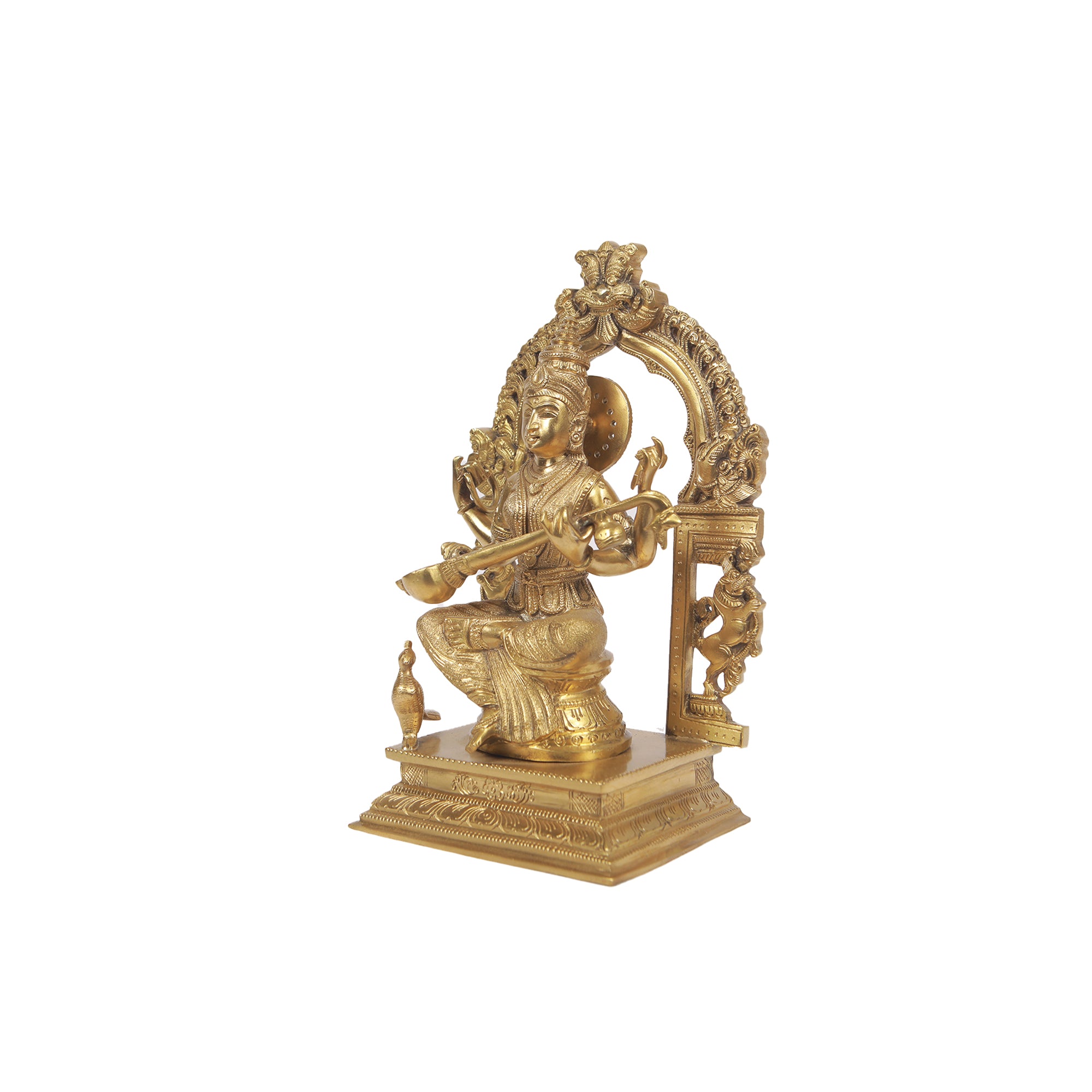 Bronze 9.5in Saraswathi Peeta Prabhavali