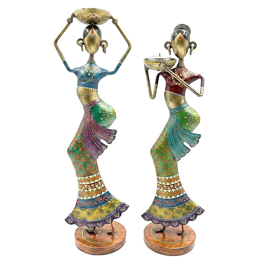 Handcrafted Iron Printed Lady Dancing Pair