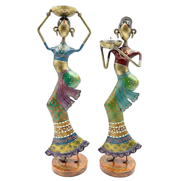 Handcrafted Iron Printed Lady Dancing Pair