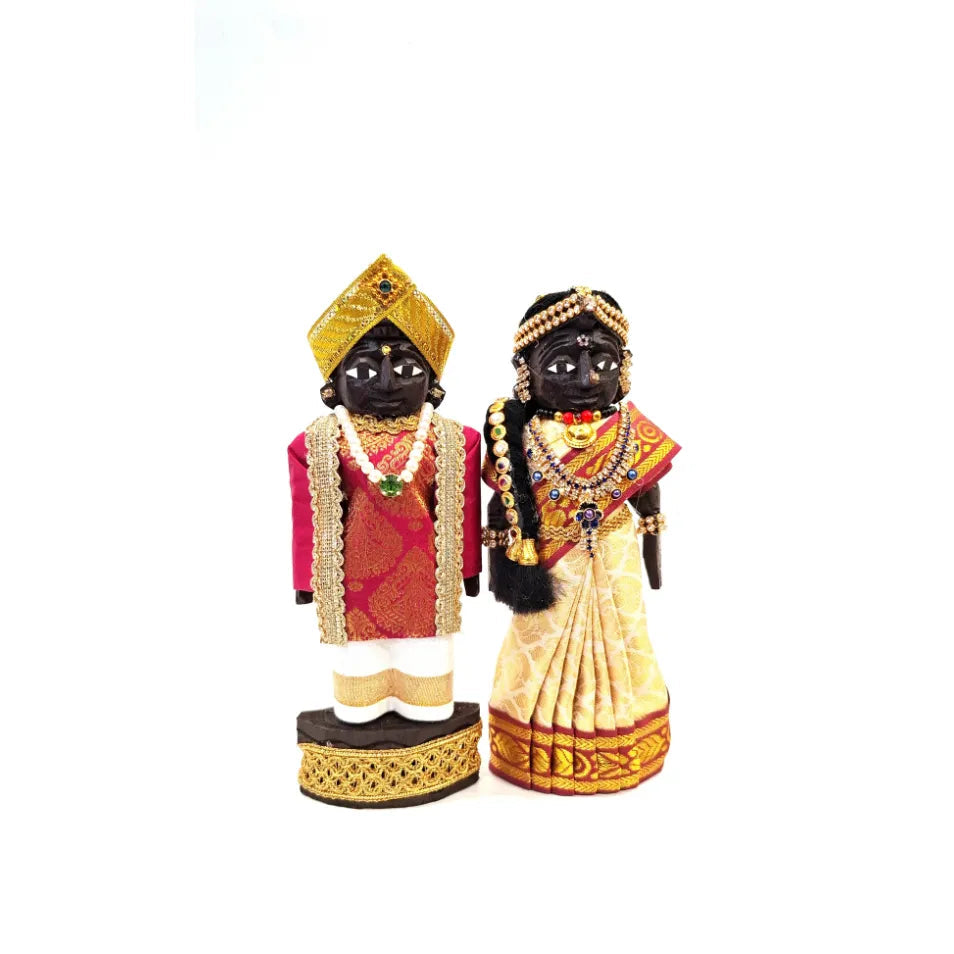 Handcrafted Wooden Traditional Dolls – Red & Cream – 7