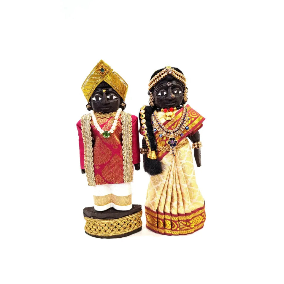 Handcrafted Wooden Traditional Dolls – Red & Cream – 7
