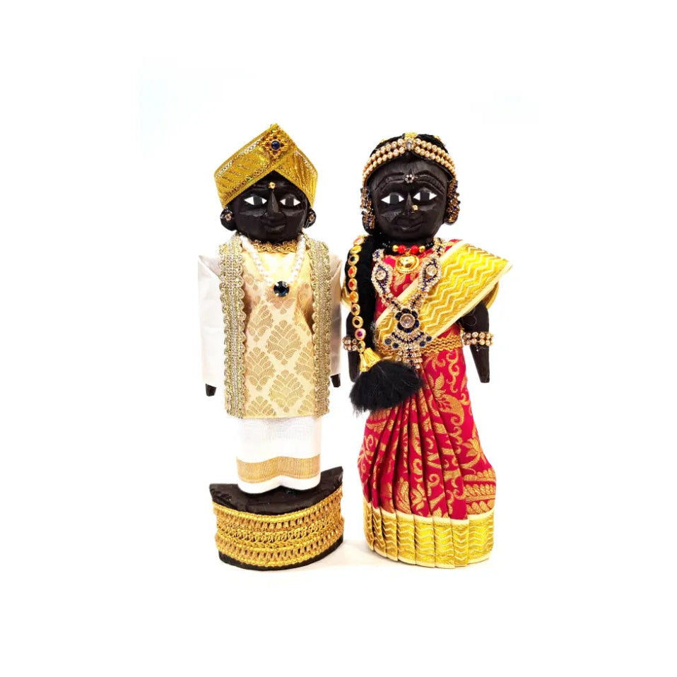 Handcrafted Wooden Traditional Dolls – Red & Cream – 8