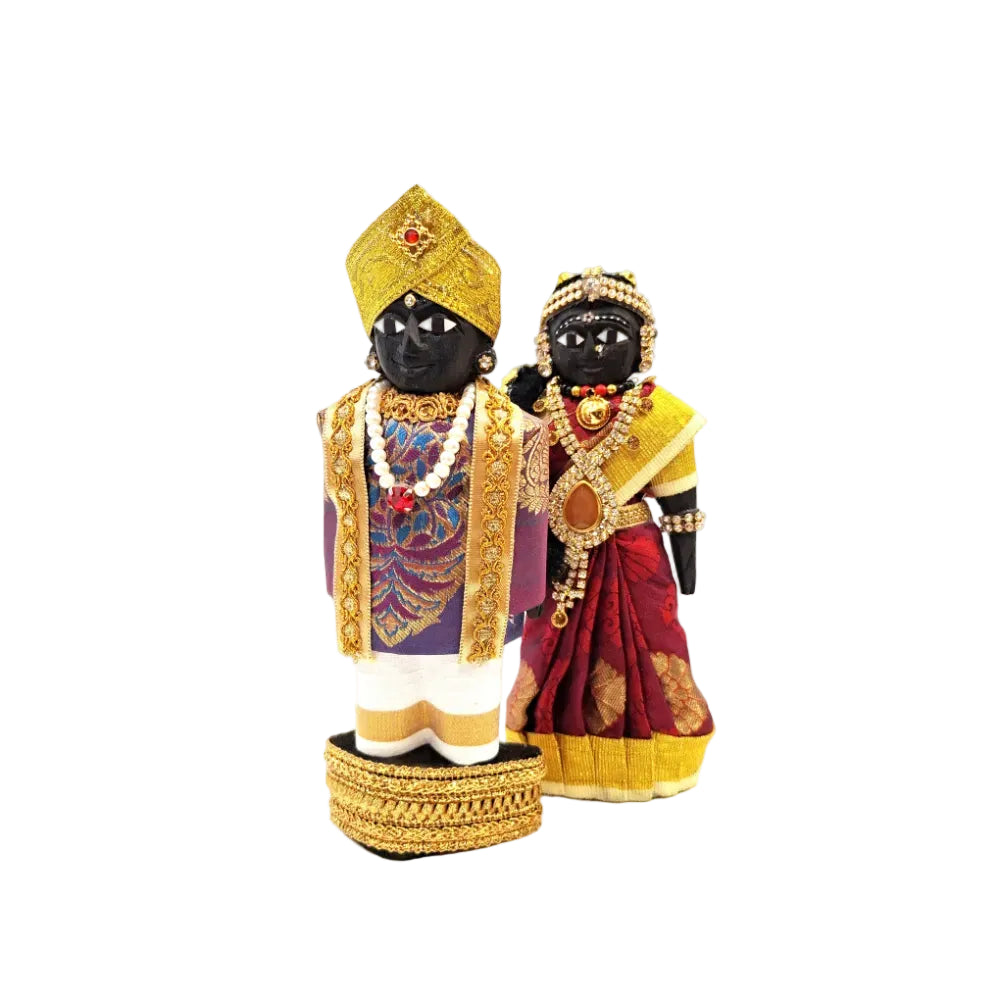 Handcrafted Wooden Traditional Dolls – Red & Violet – 7