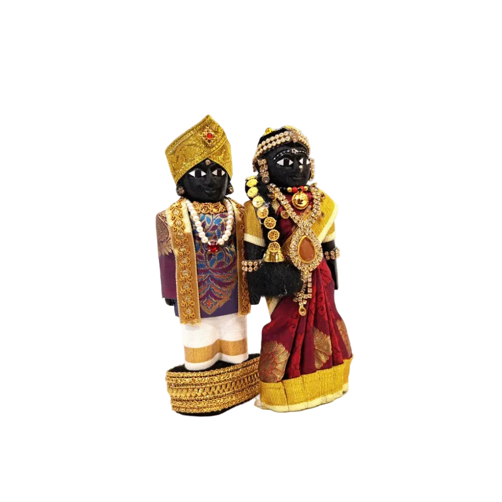 Handcrafted Wooden Traditional Dolls – Red & Violet – 7