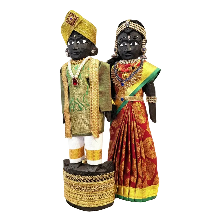 Handcrafted Wooden Traditional Dolls – Red & Green - 12