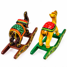 Handcrafted Rocking Animals – Elephant & Camel Pair