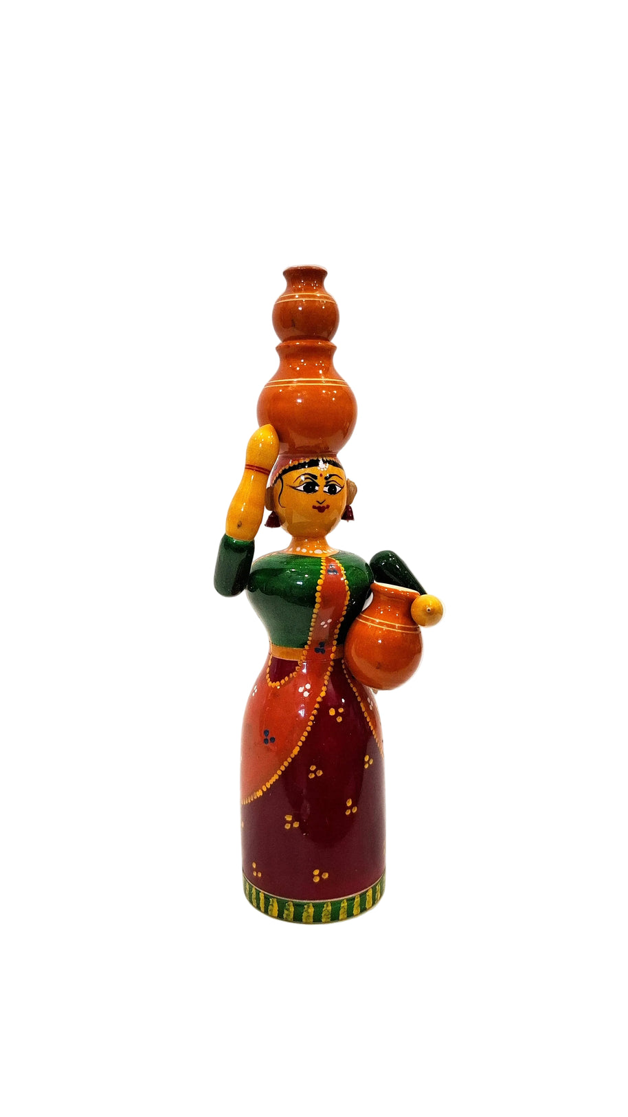 Handcrafted Rajasthani Lady Wooden Doll – Traditional Indian Folk Art