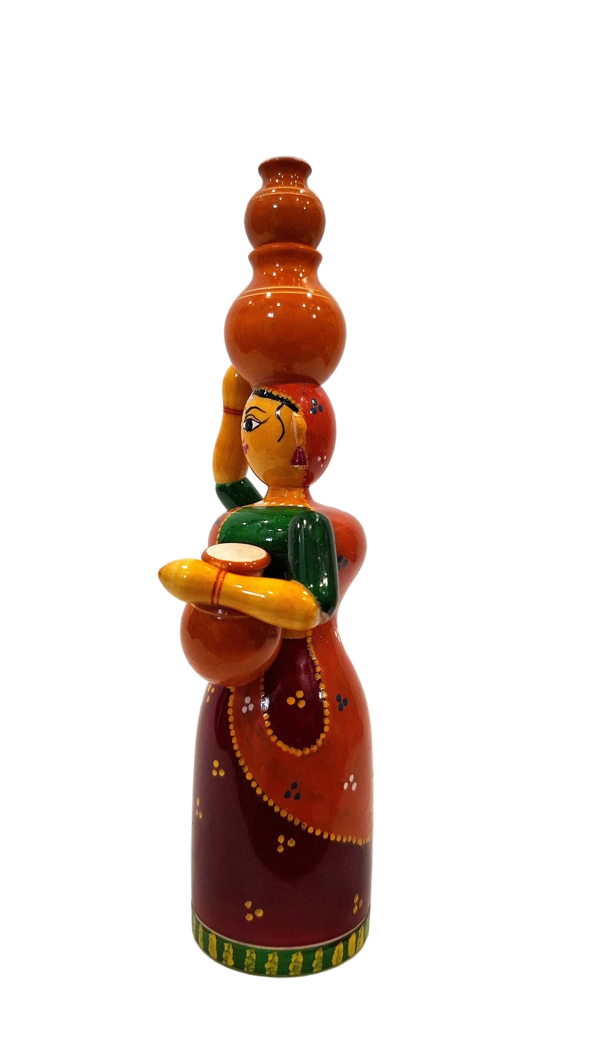 Handcrafted Rajasthani Lady Wooden Doll – Traditional Indian Folk Art