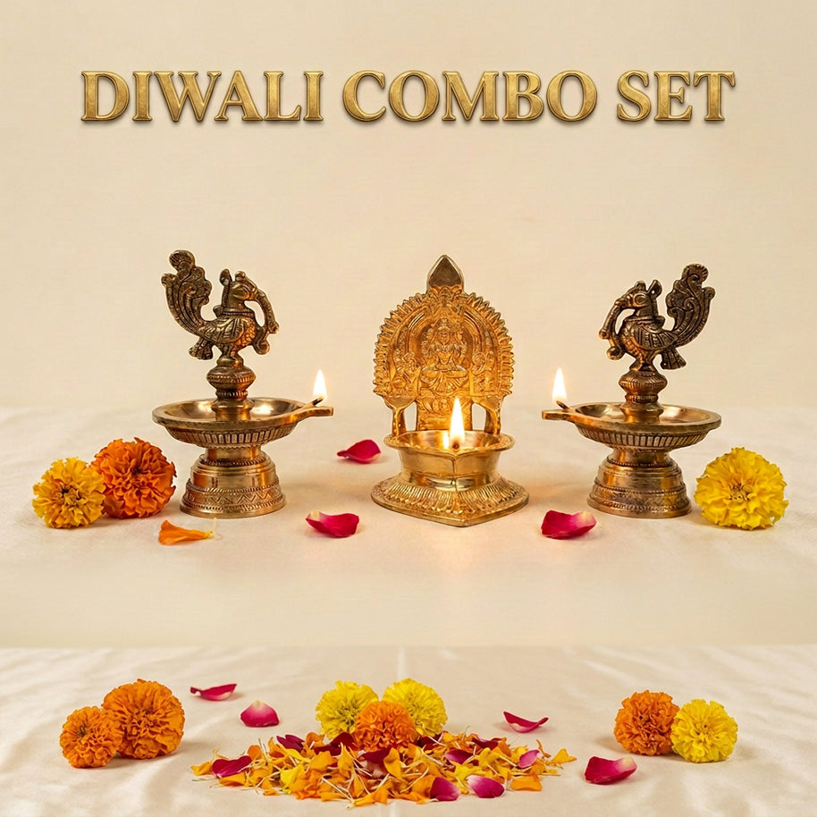 Bird Lamp and Rajarajeshwari Deepam | Combo Set
