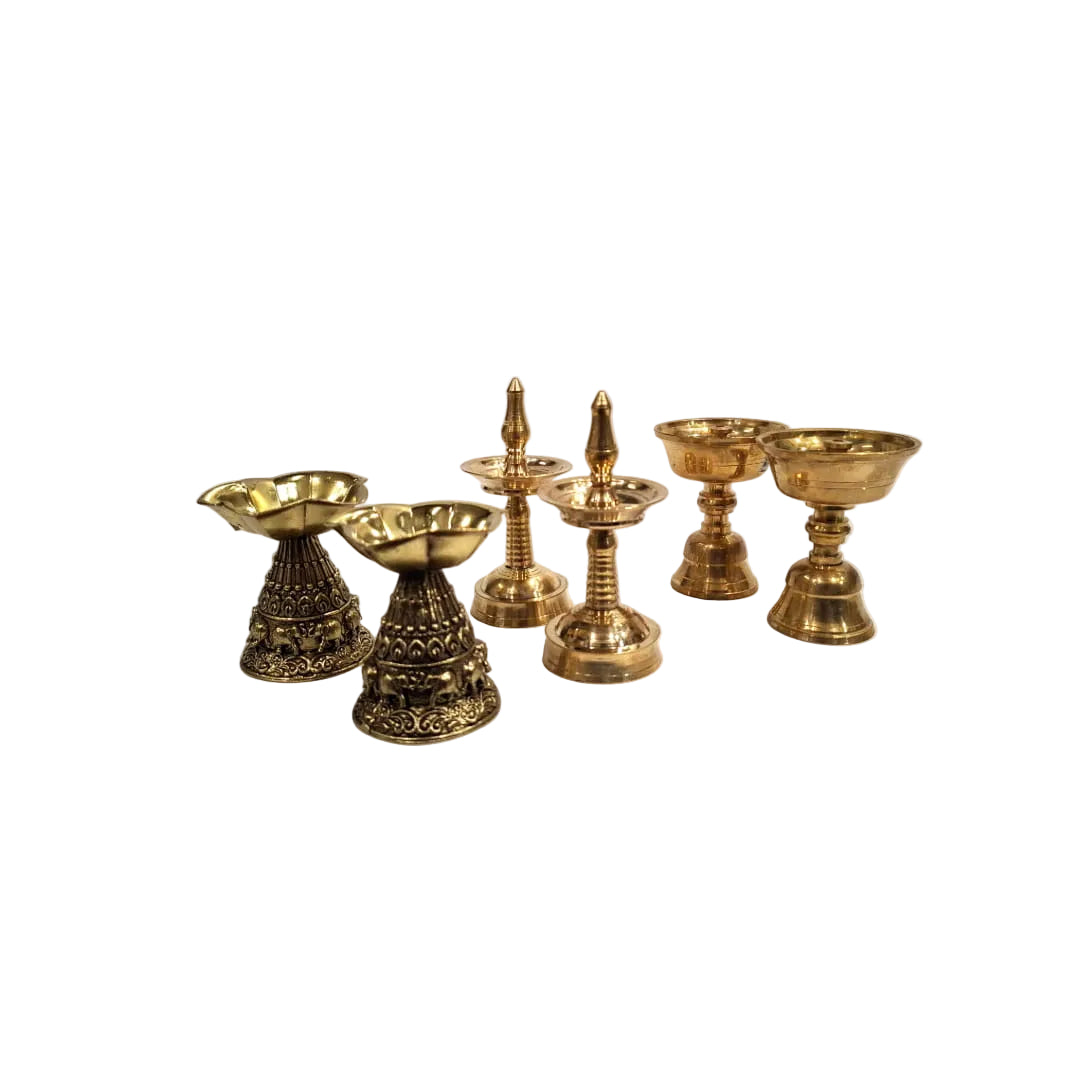 Brass Deepak, Akhand Jyoti and Kerala Deepam | Combo Set