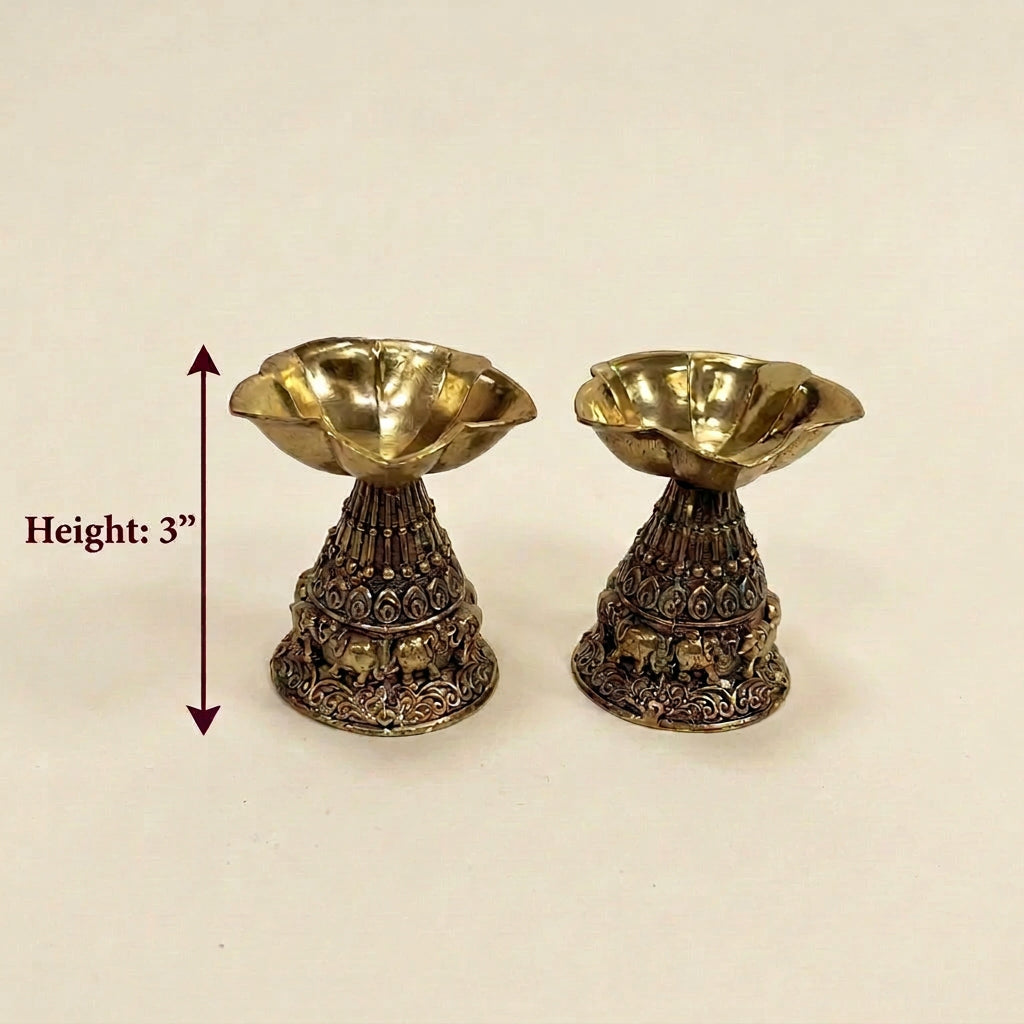 Brass Deepak, Akhand Jyoti and Kerala Deepam | Combo Set