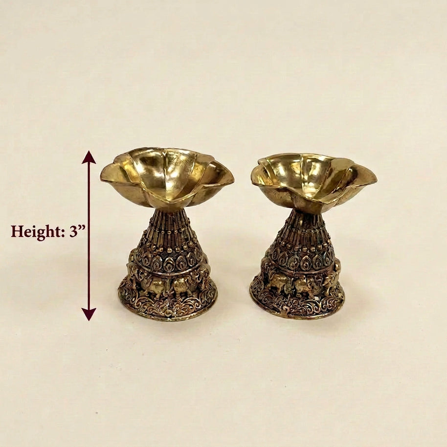 Brass Deepak, Akhand Jyoti and Kerala Deepam | Combo Set