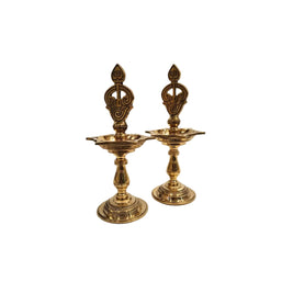Brass Murugan Lamp – 9.5 Inch Height | Pair