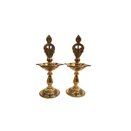 Brass Murugan Lamp – 9.5 Inch Height | Pair
