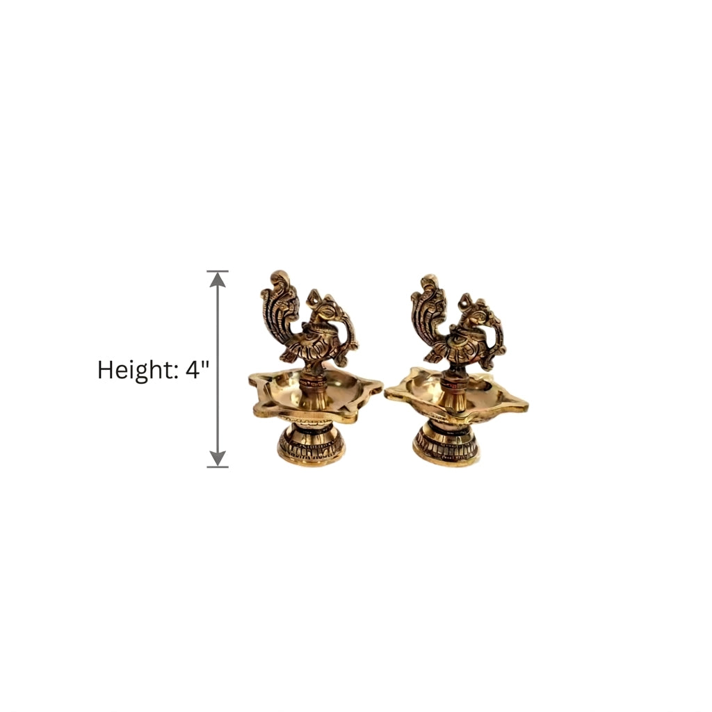 Peacock Diya and Traditional Diya Diwali | Combo Set