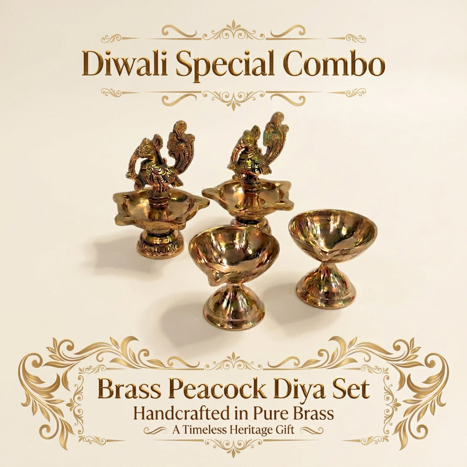 Peacock Diya and Traditional Diya Diwali | Combo Set