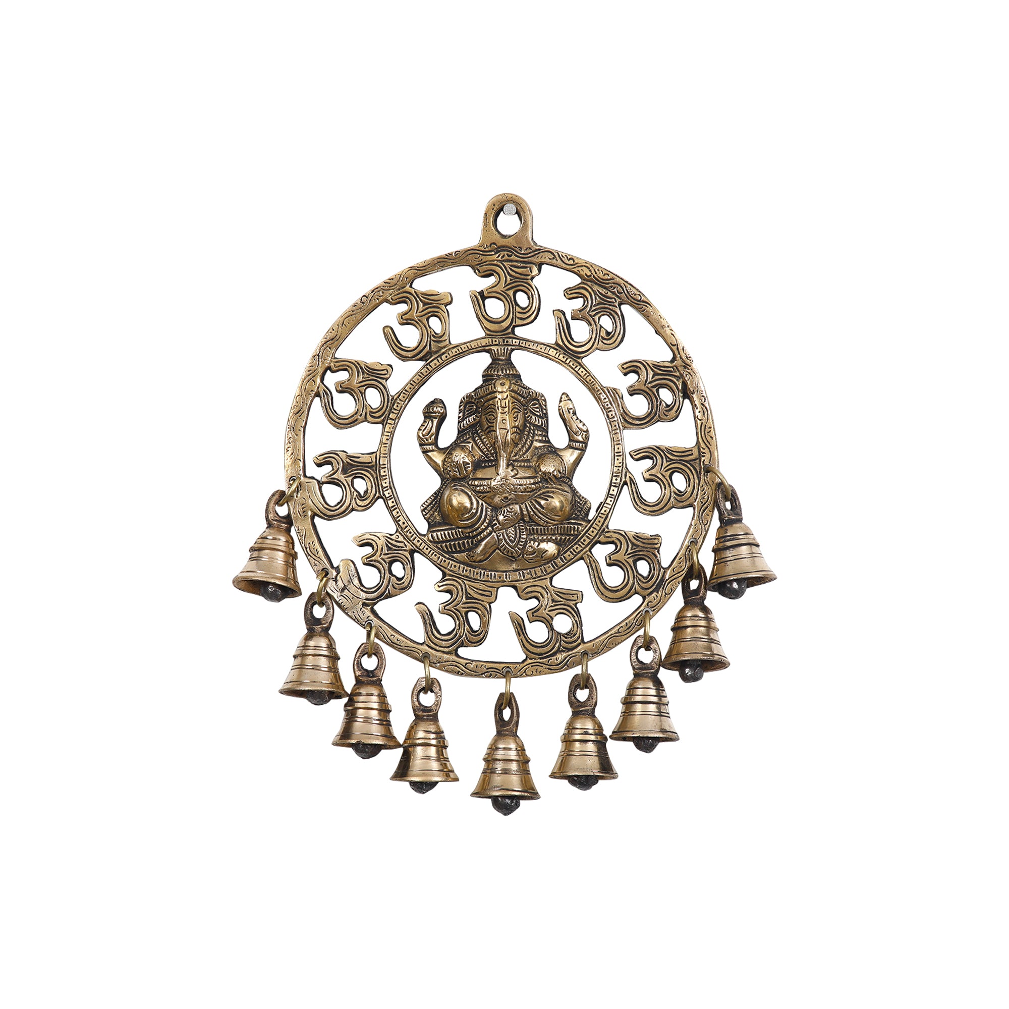 Brass Wall Hanging Ganesha with Bell