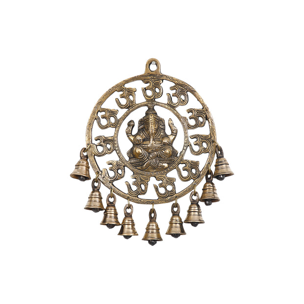 Brass Wall Hanging Ganesha with Bell