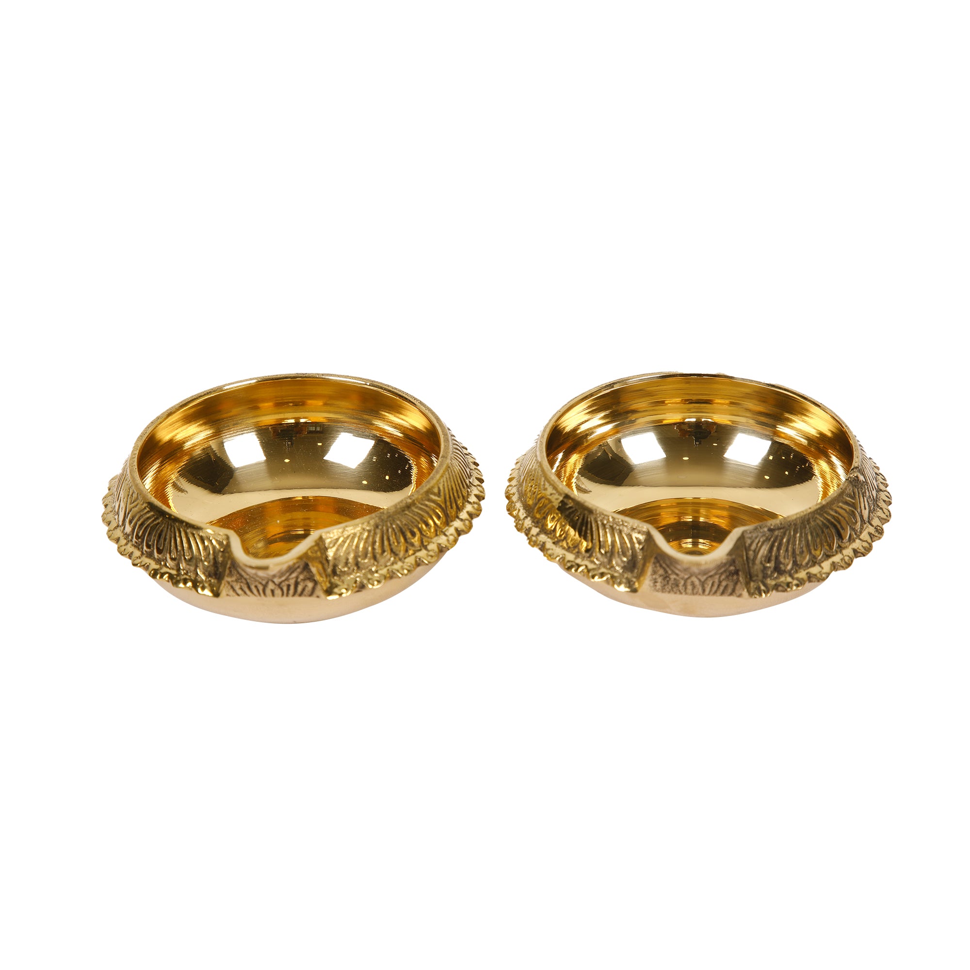 Handmade Kuber Brass Diya Set of 2 for Puja